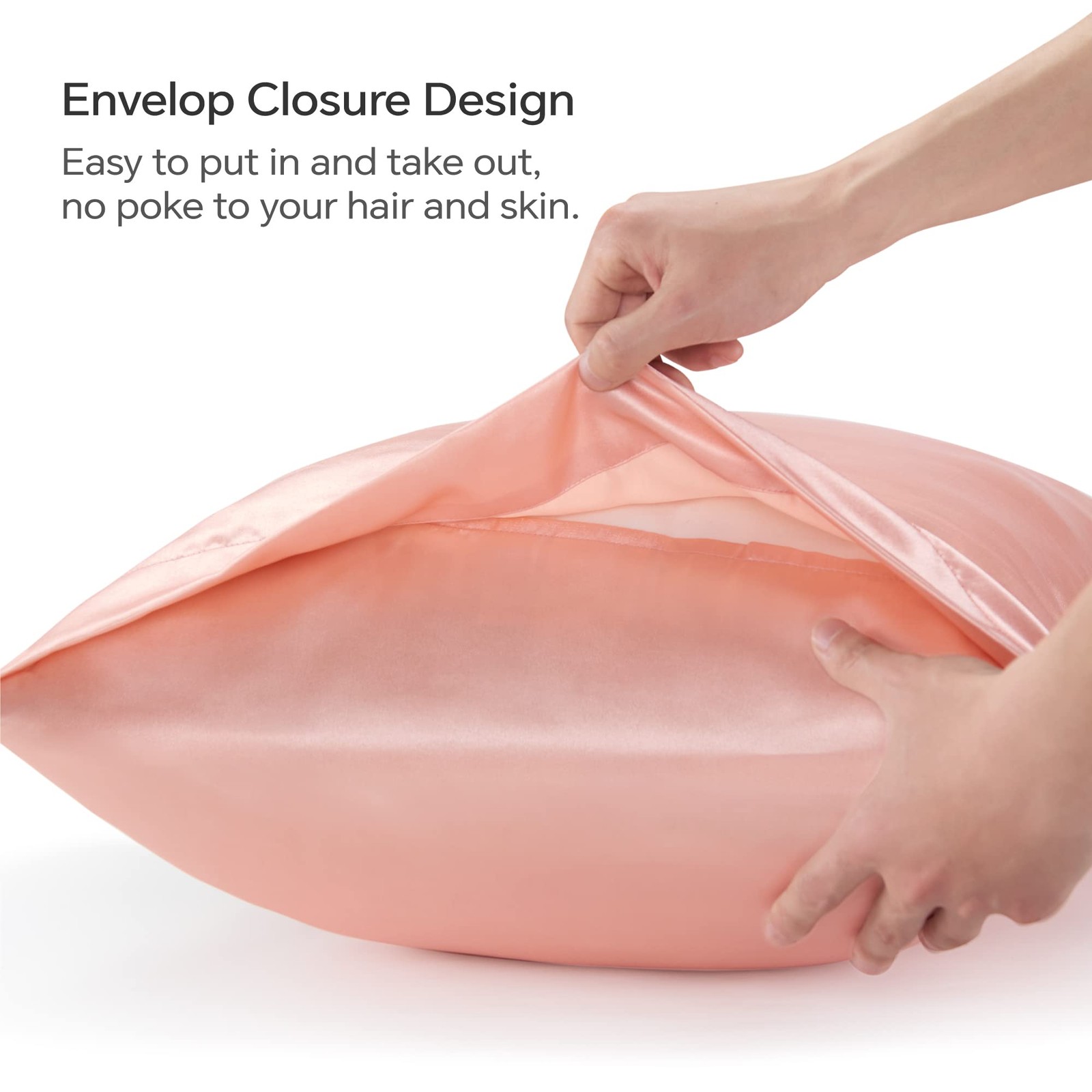 Cooling Body Pillowcase, Silky Satin Fabric, 20x54, Coral Pink