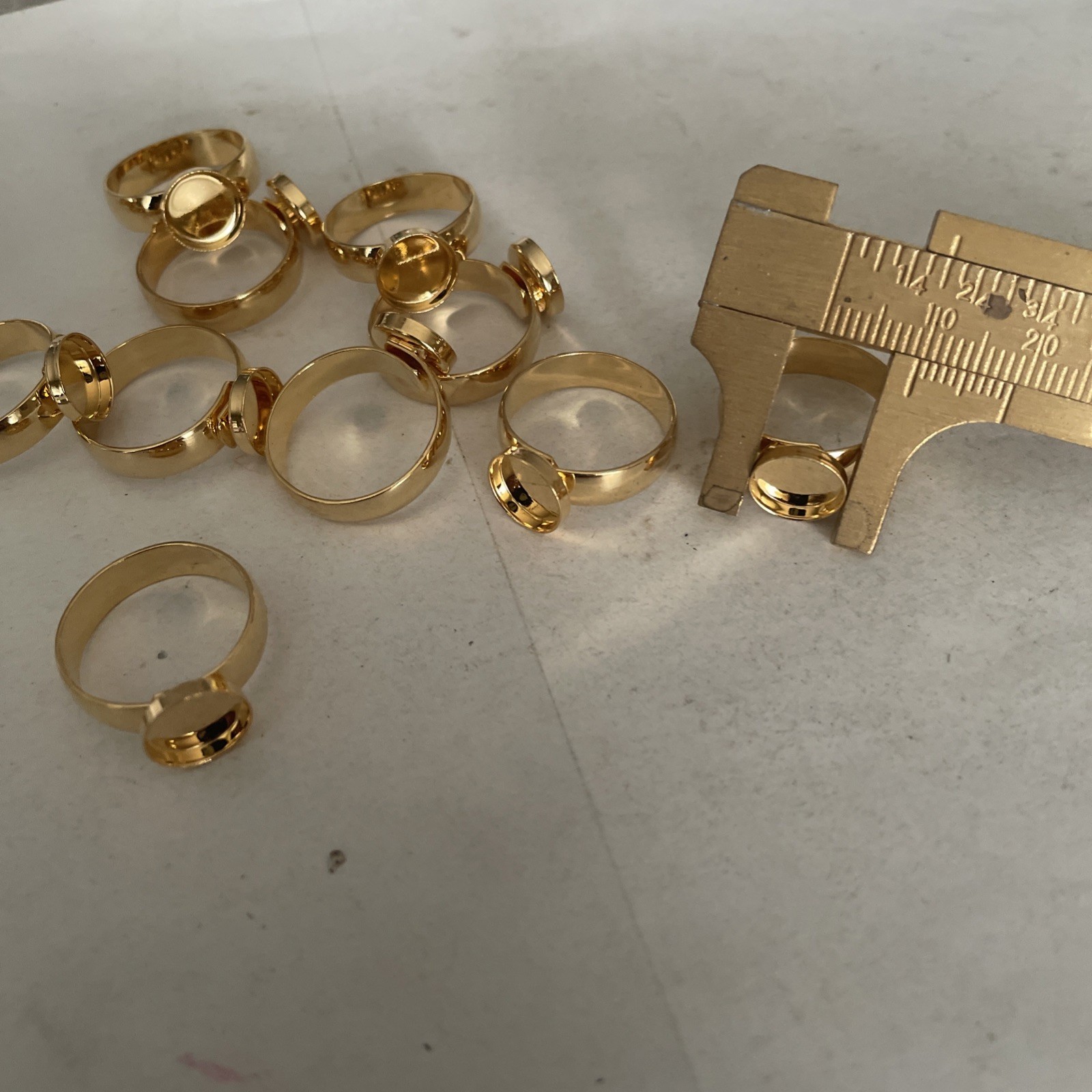 12 Vintage Gold Plated Ring Settings App 8 Mm Center