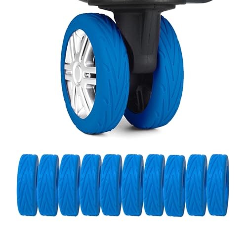 10 Pcs Upgrade Luggage Wheel Covers, Wear-Resistant, Noise-Reduction, Blue