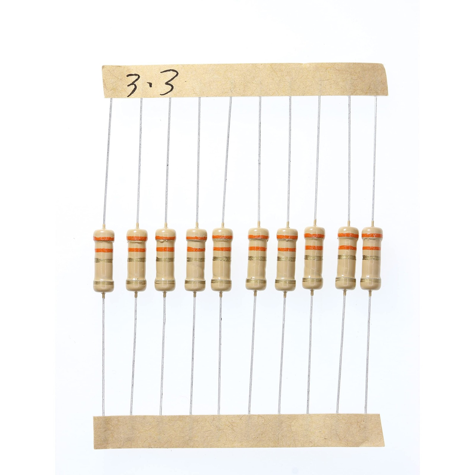100 Pieces 1 Watts 1W 3R3 3.3 Ohm 5% Carbon Film Resistor Part2 3.3 Ohm