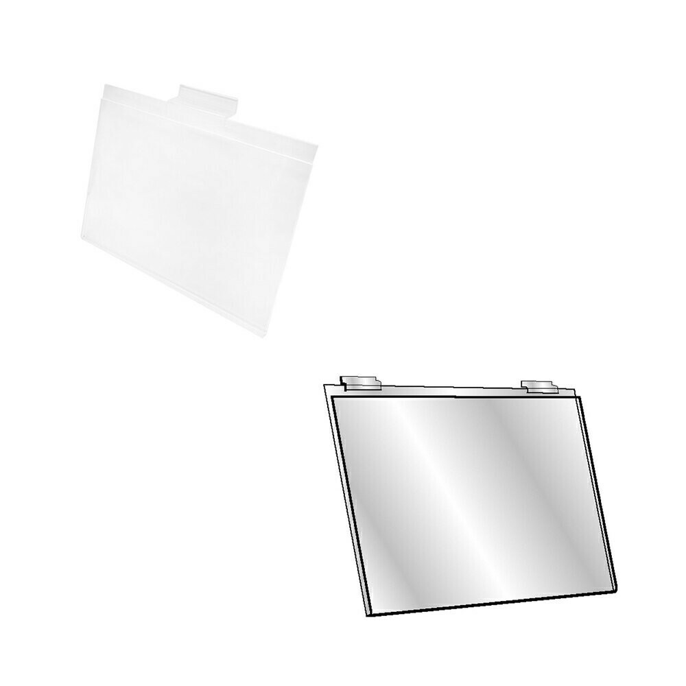 Set Of 12 Pc 5-1/2''H x 7''W Clear Acrylic Slatwall Lucite Frame Retail Display