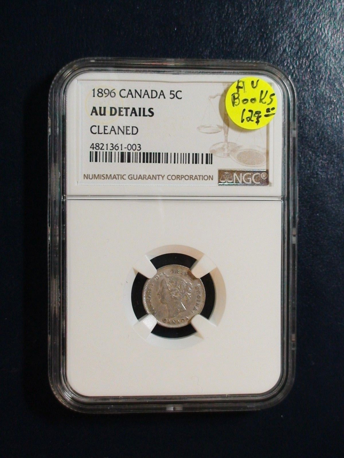 1896 Canada Five Cents NGC AU SILVER 5C Coin BUY IT NOW!