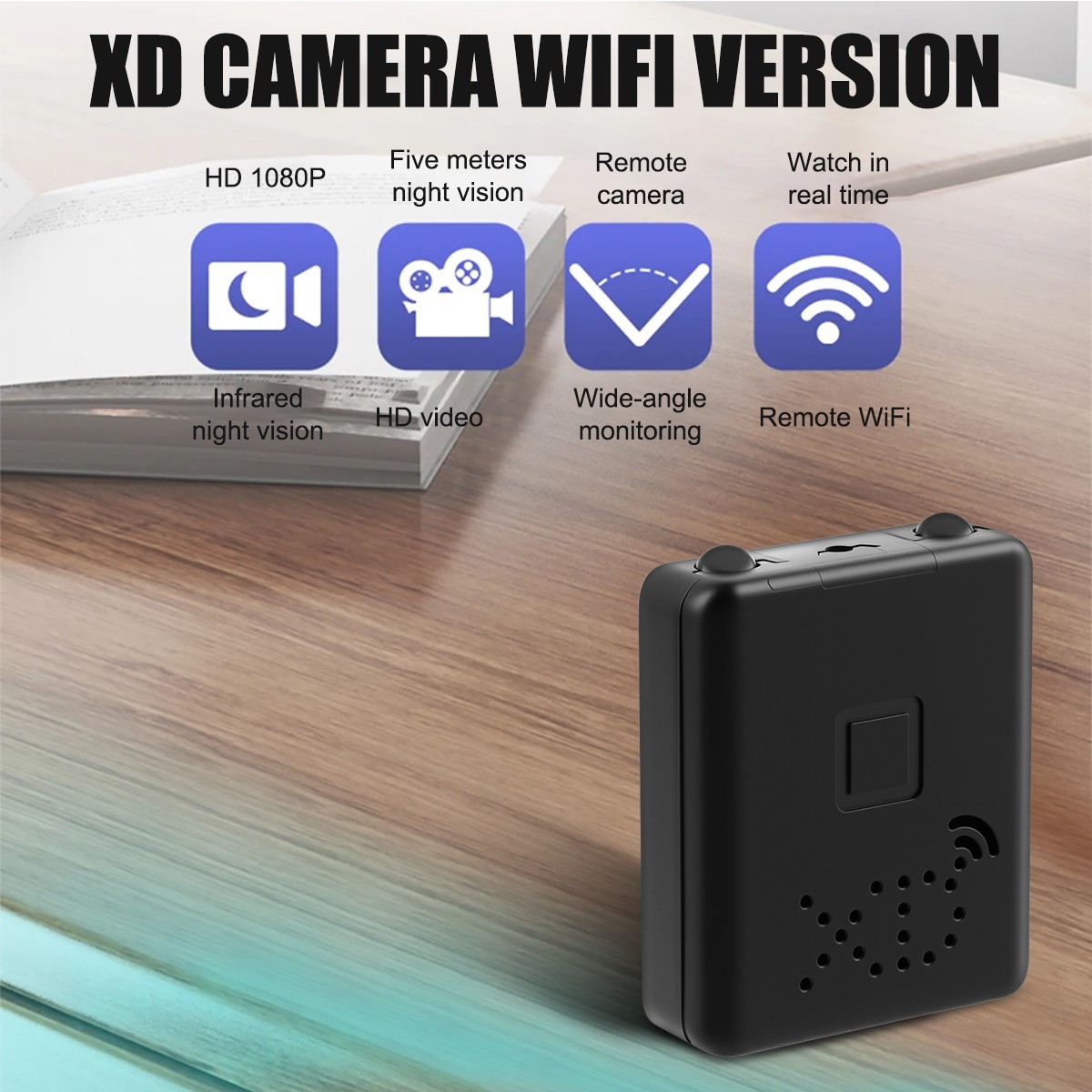 Small WiFi Security Camera 1080P No Battery Plug & Play Indoor Office