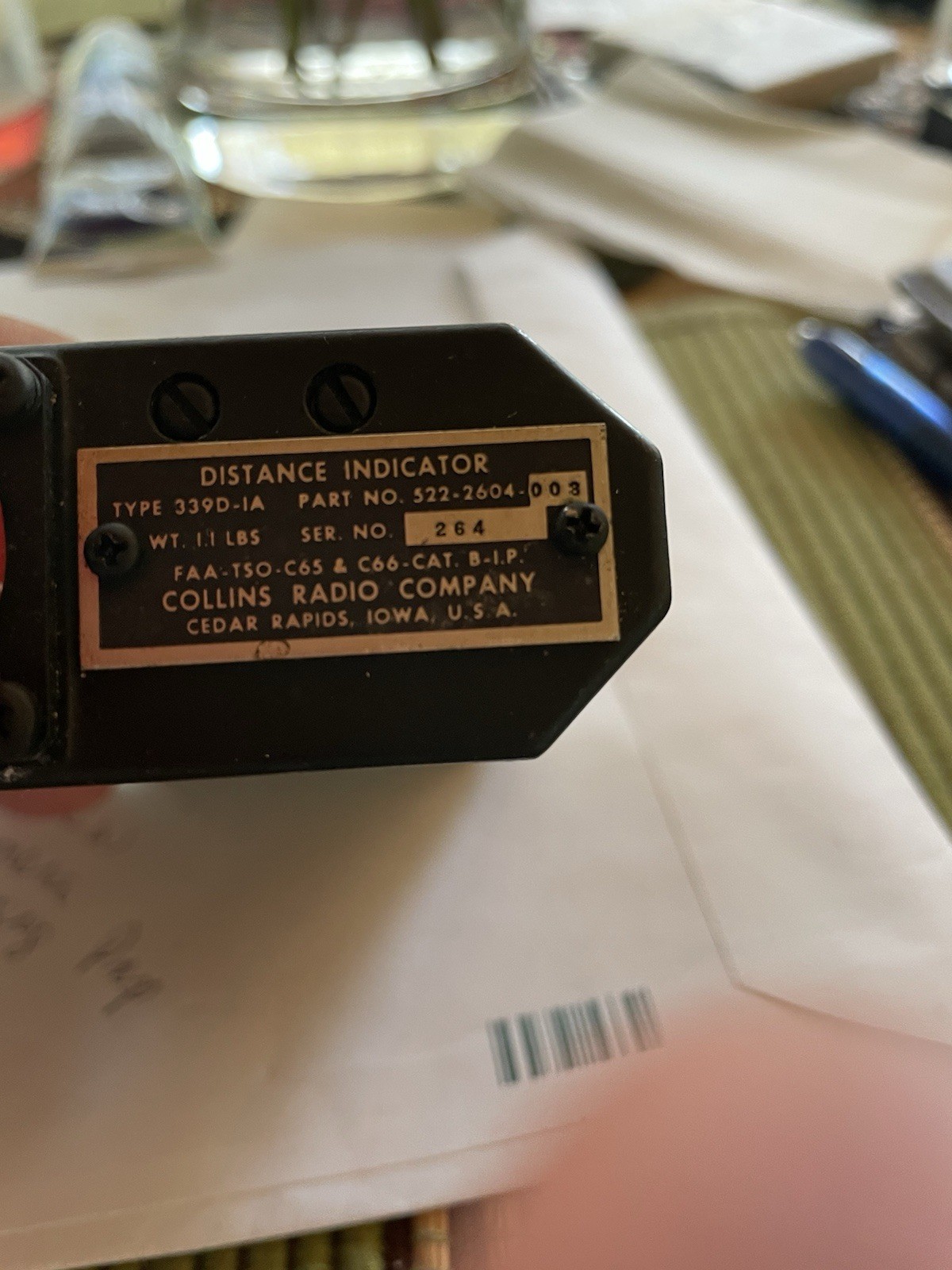 collins radio 339D-1A 522-2604-003 Dme Indicator