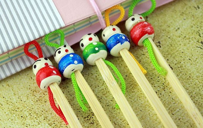 Japanese Handmade Bamboo Earpick (3 Pcs) Clean Wax Removers with Doll Heads