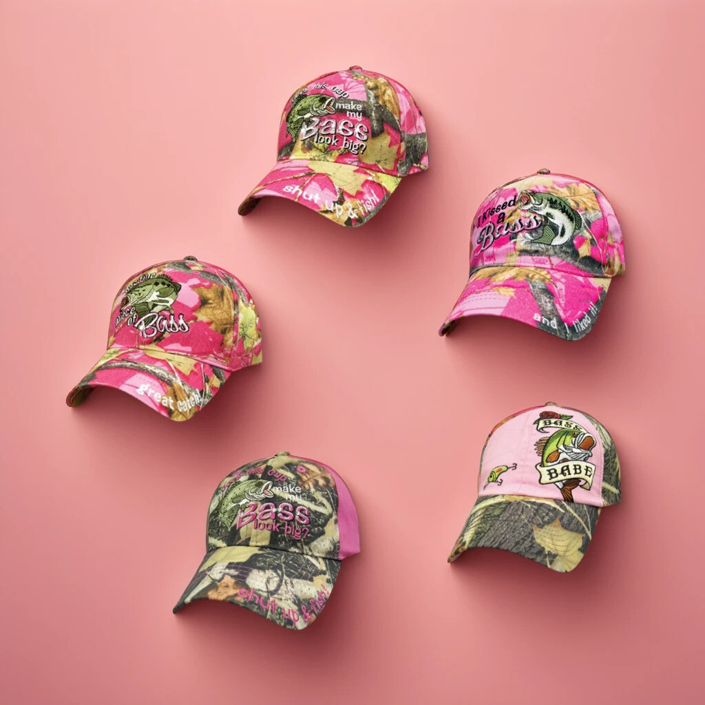 Women's Full Pink Camo Hat Country Muddy Southern Girl Fish Bass Fishing Hat