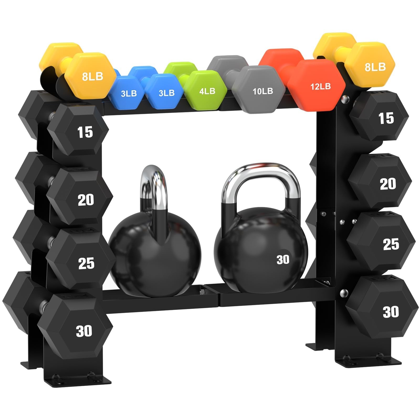 DERACY Dumbbell Rack Stand Only, 5 Tier Black Dumbbell Stand for Home Gym, He...