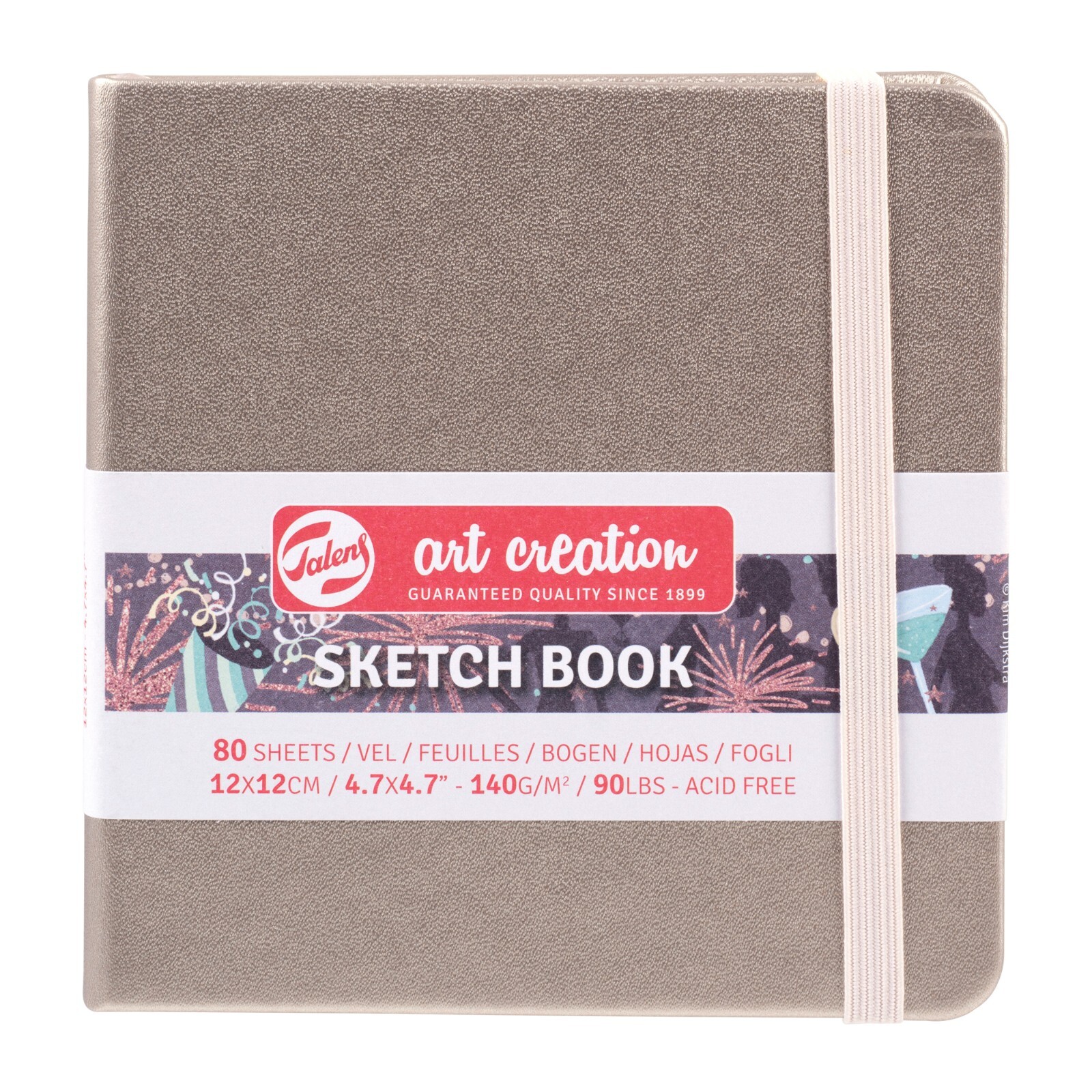 Sketchbook Hardback Pad Art Creation 80 Sheets 140gsm Paper-Pink Champagne Cover