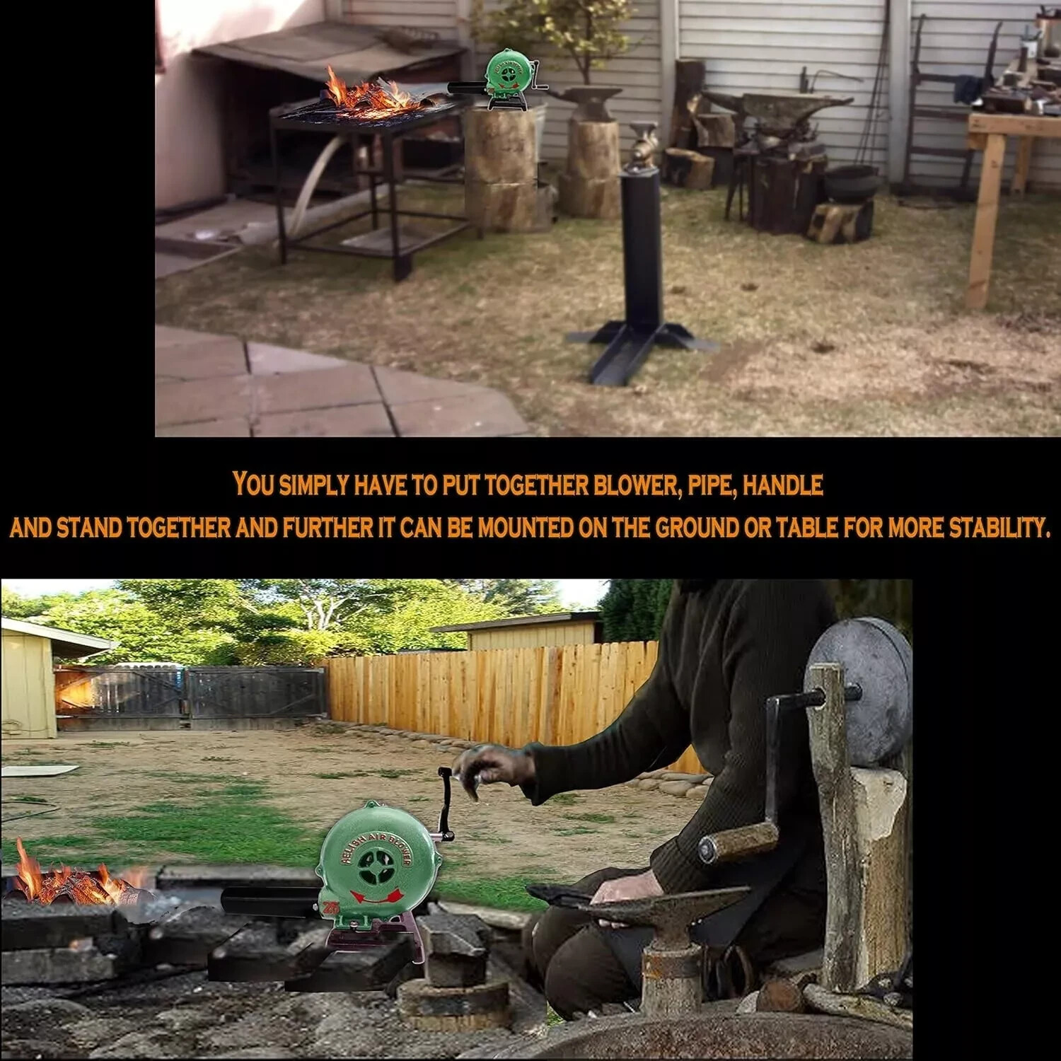 Hand Crank Blacksmith Forge Blower Manual Fan