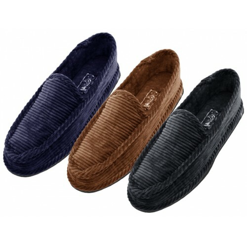 Men's Corduroy Eva House Slippers Shoes Blue Brown Black Sizes 9-13 - New