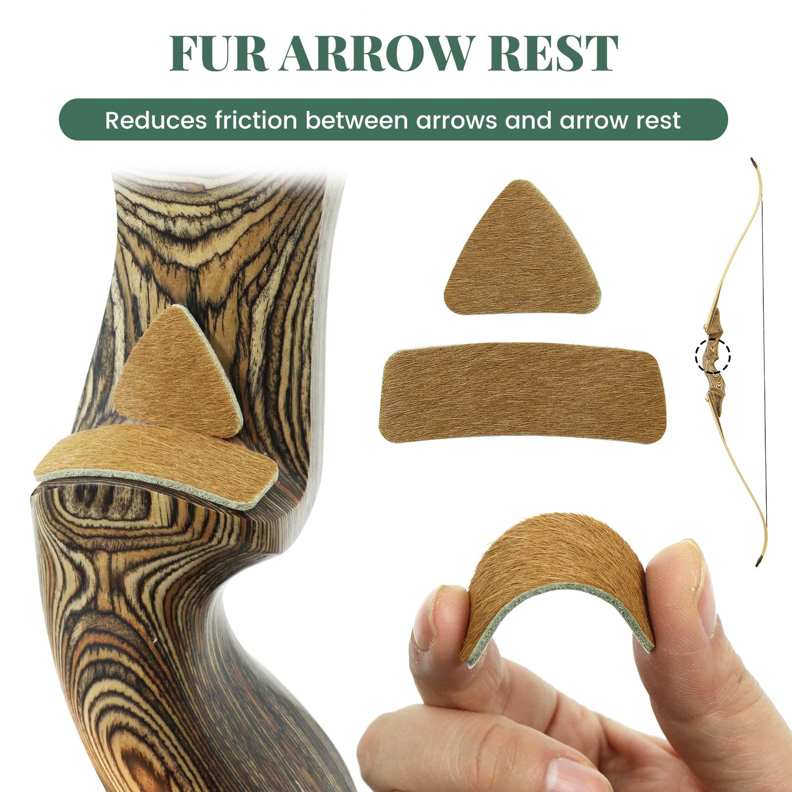 oubert Archery Bow String Silencers Kit Fur Arrow Rest Leather Limb...