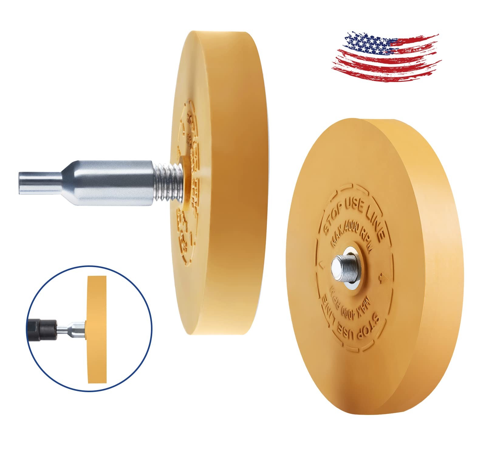 Shawya Decal Remover Eraser Wheel Rubber Adhesive Flat 1 PCS
