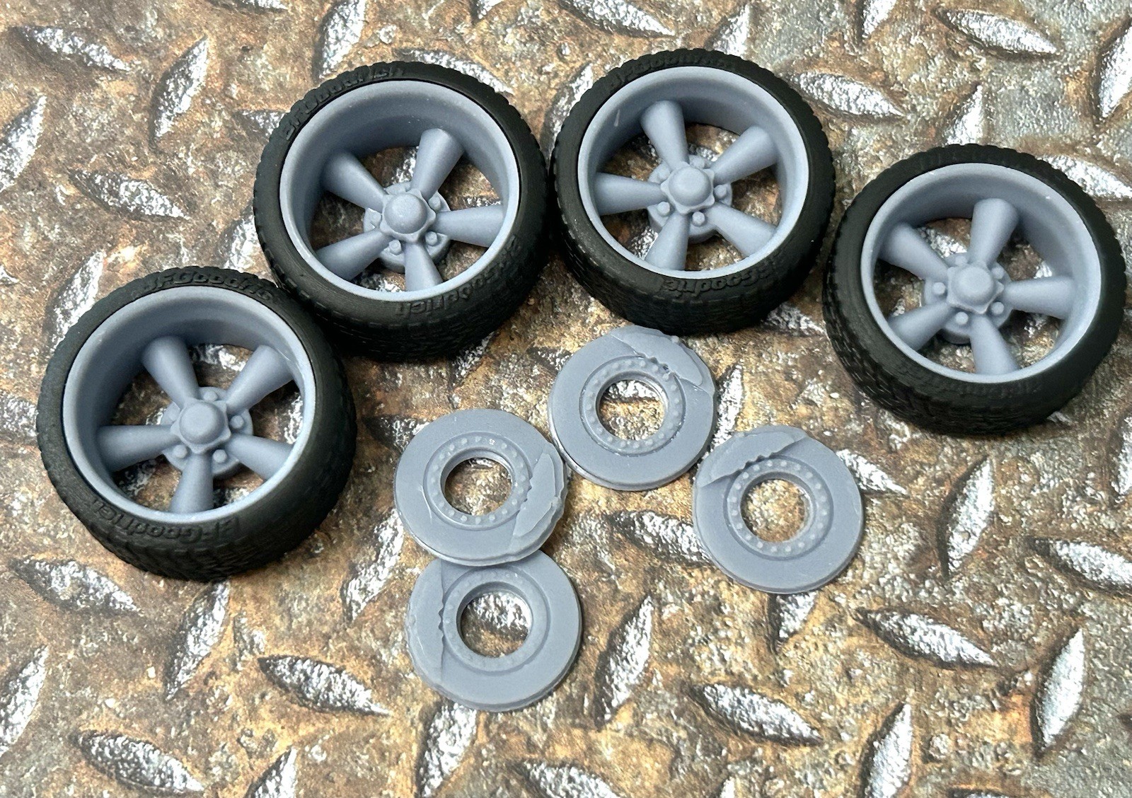Resin 21/20 inch “Torq Thrust” model car wheels, 1/24, 1/25