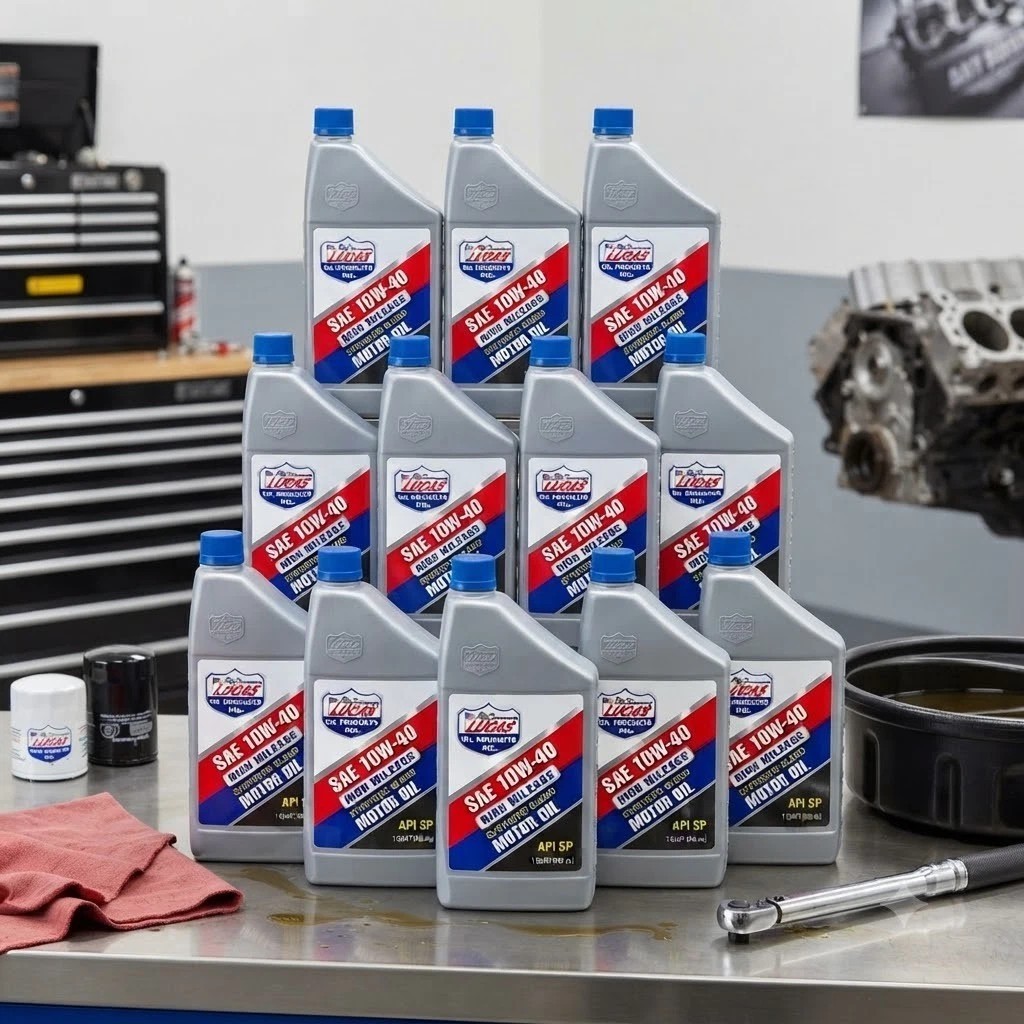 12 PACK- LUCAS OIL 11276 High Mileage Synthetic Blend; 10W-40; 1 Quart