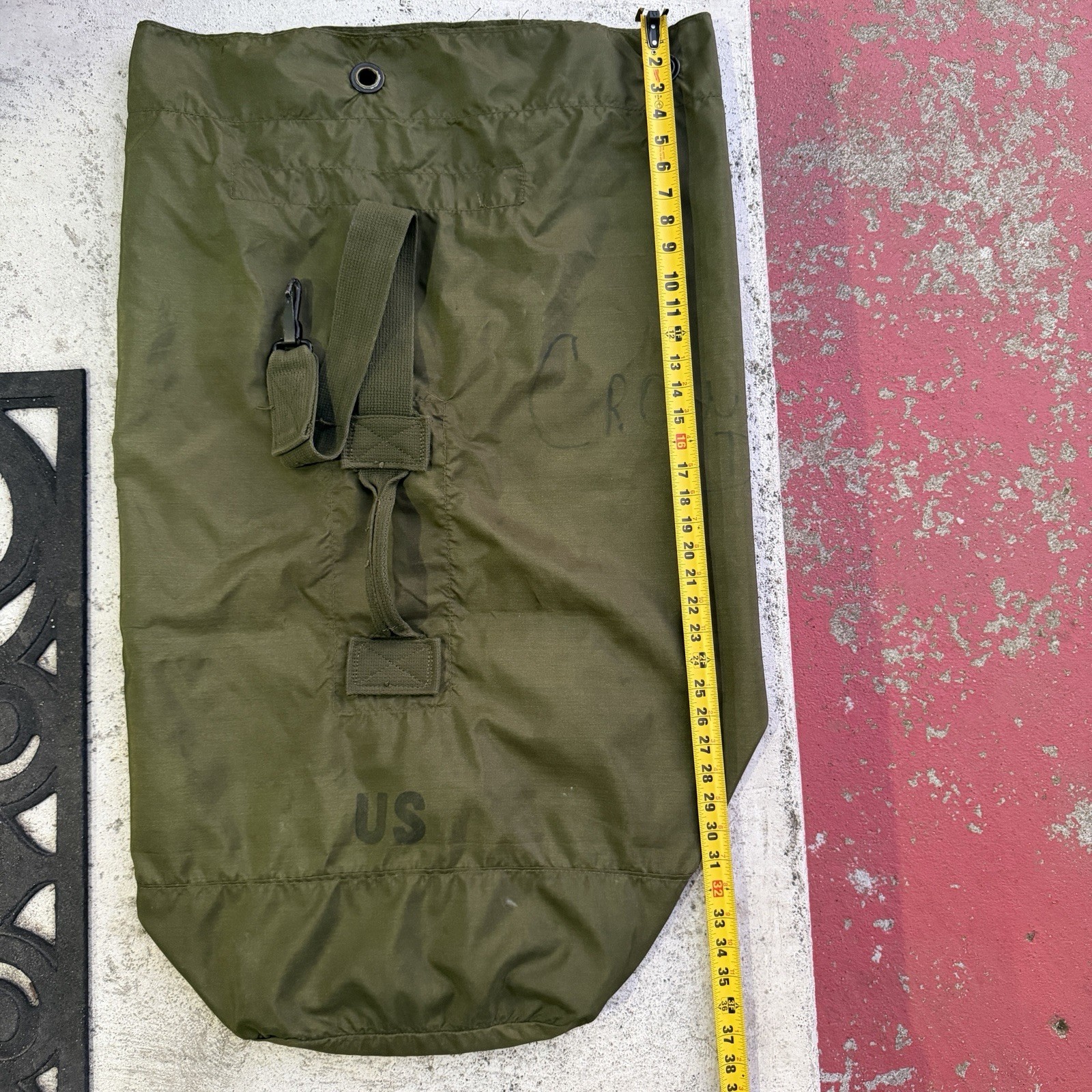 US Military Army Duffle Duffel Bag, OD Green, Nylon, Top Load..