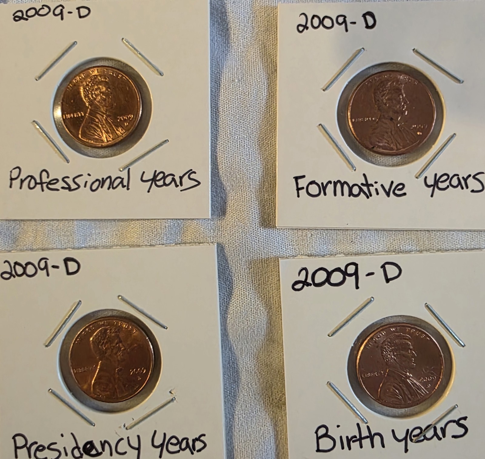 2009-D Denver Lincoln Bicentennial Small Cent 4-Coin Set Business Copper/Zinc