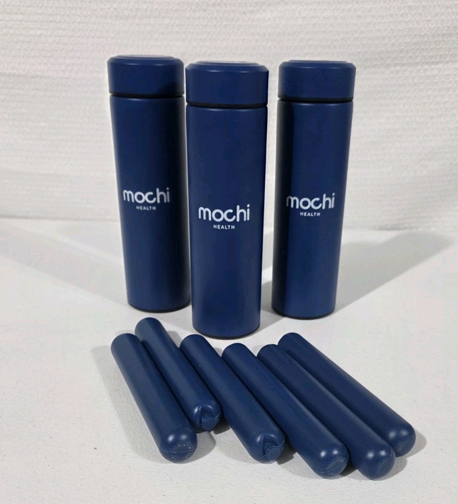 Lot of 3 Mochi Health Insulated Medication Travel Cooler Bottles w/ 6 Ice Packs