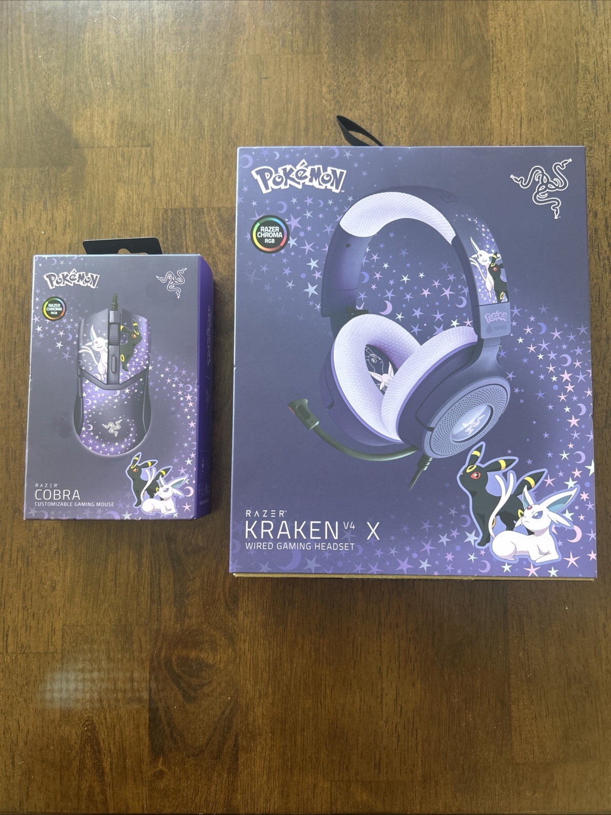 Pokemon x Razer Kraken X V4 Headset Espeon & Umbreon & Espeon/Umbreon Mouse