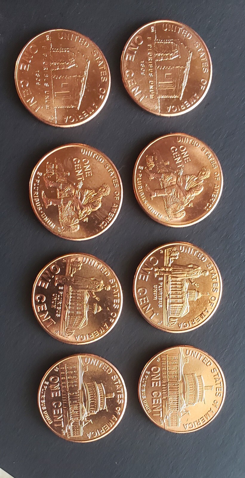 Complete 2009 P & D Bicentennial BU Lincoln Cent set 8 coins Free Shipping