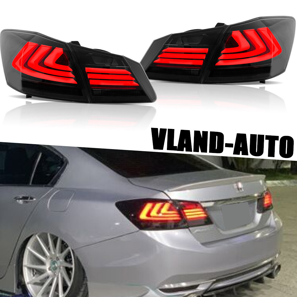 LED Tail light Fit 2013-2017 Honda Accord w/Sequential Turn sig SMOKED Assembly