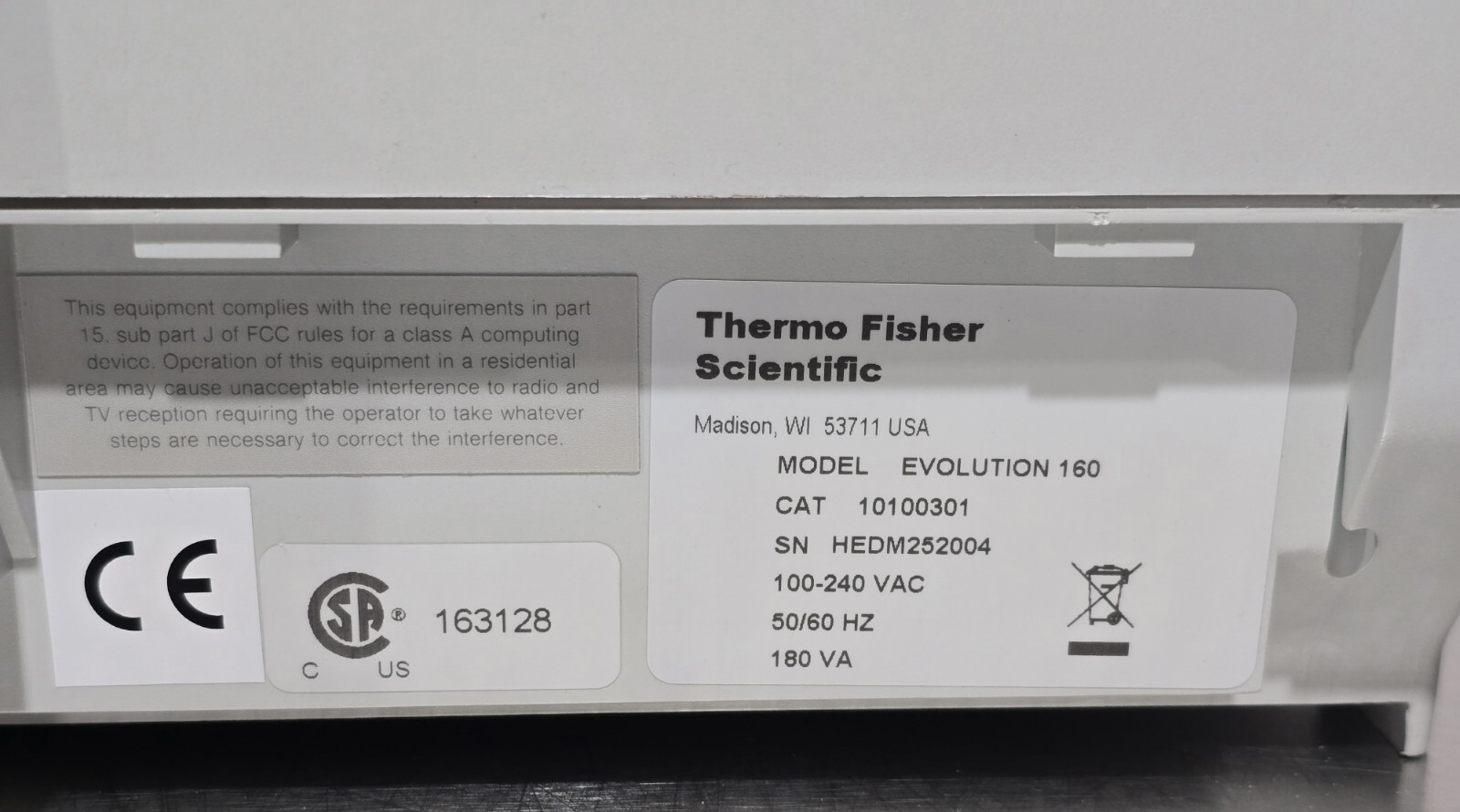 Thermo Evolution 160 UV/Vis Spectrophotometer
