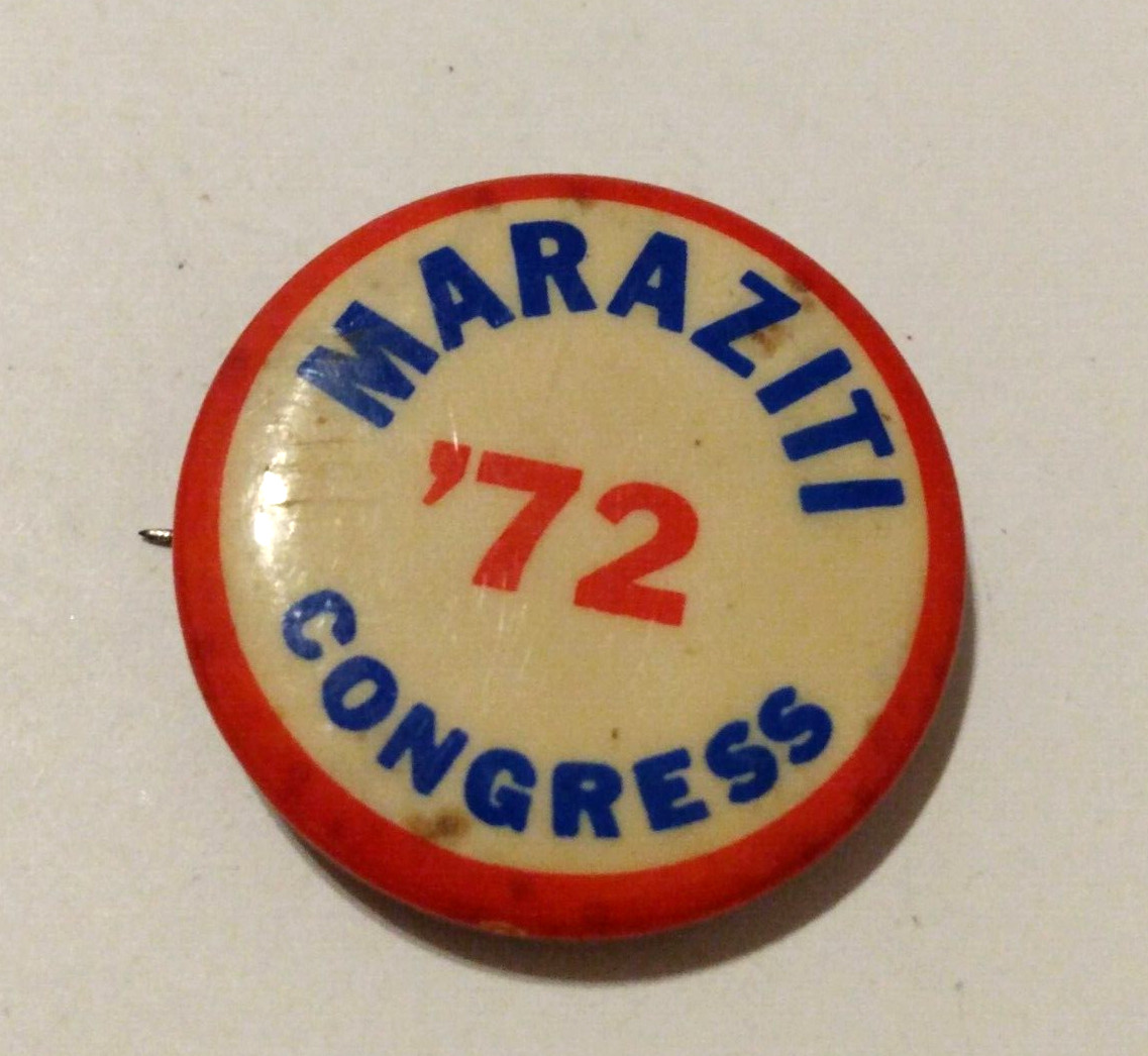 MARAZITI '72 Congress Political Small Badge Button Pin