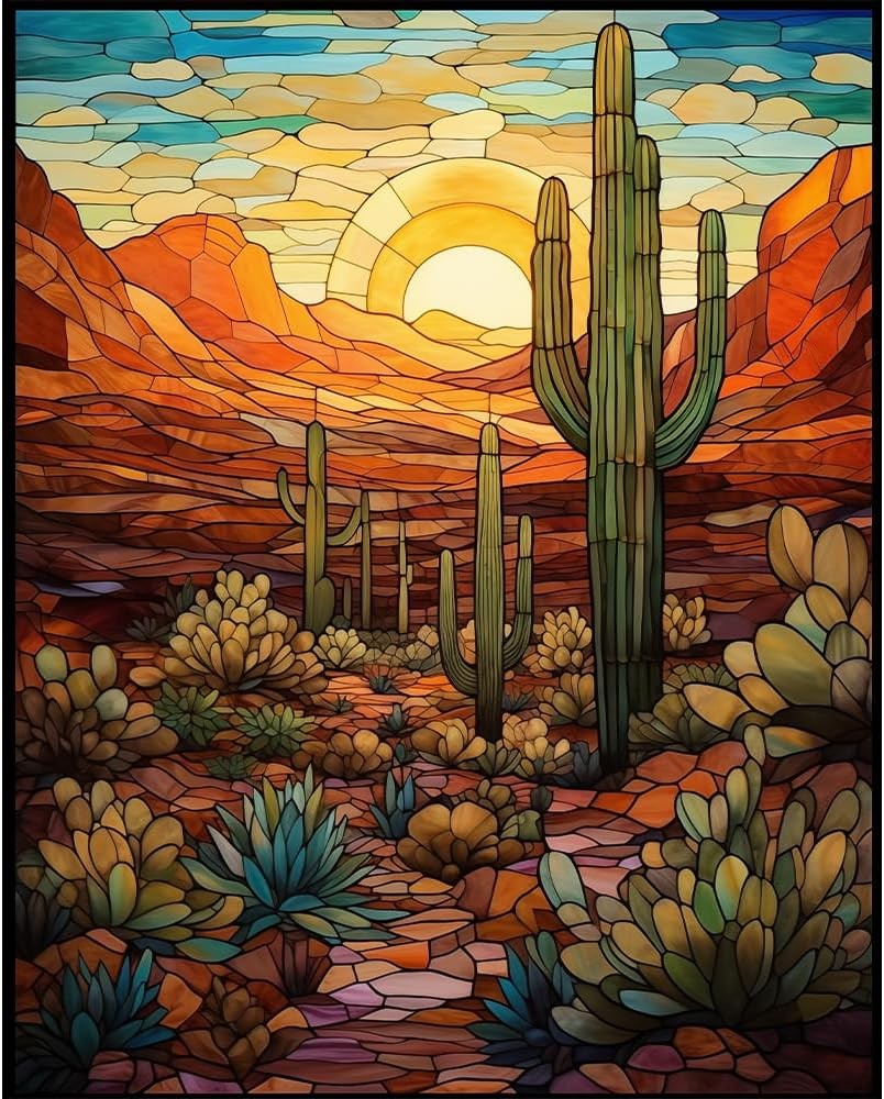 Natuyalo Paint by Numbers Kit for Adults - Cactus DIY 16x20 inches, ART-06