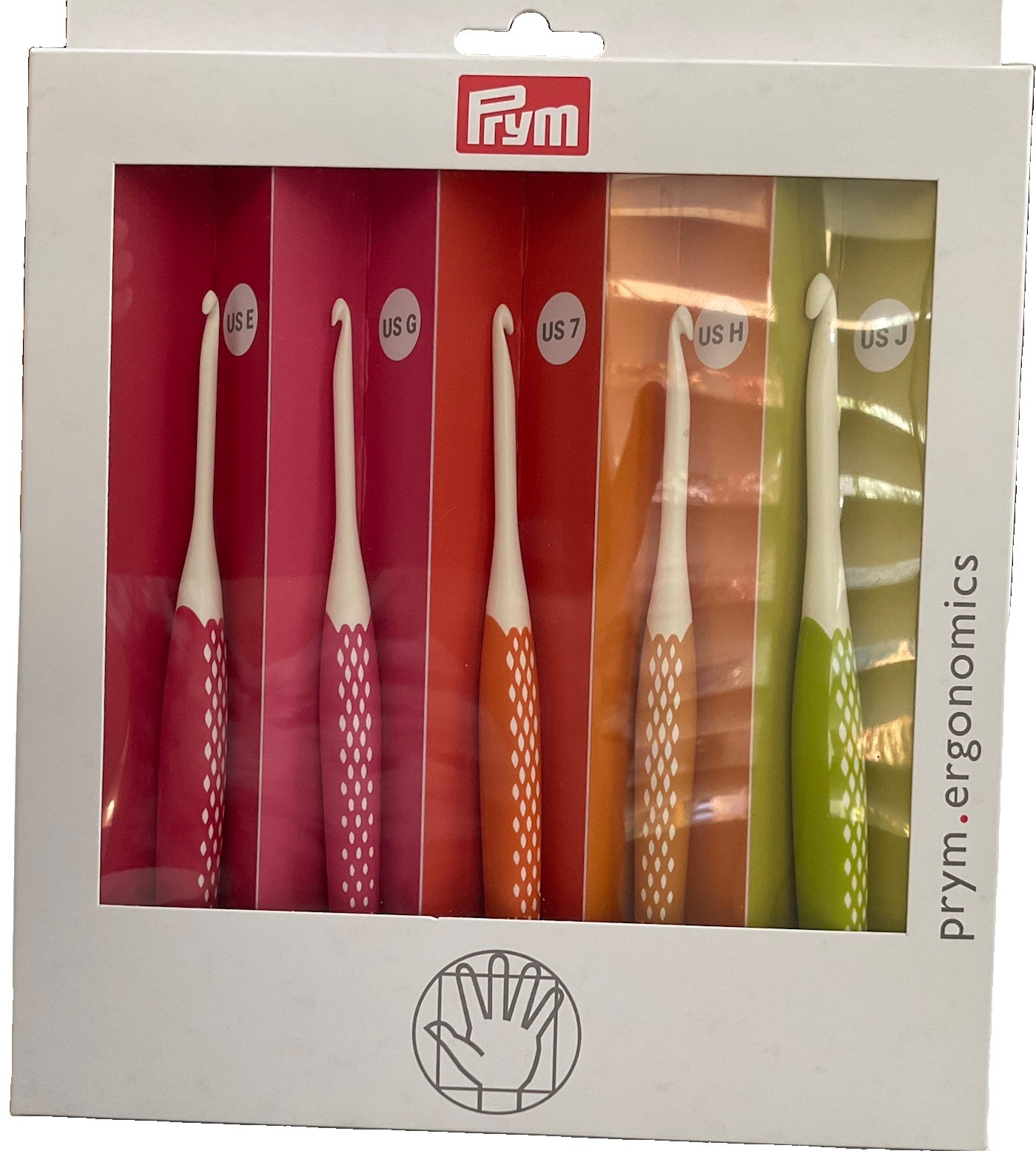 Prym Ergonomic Crochet Hooks; Set of 5 (3.5mm, 4, 4.5, 5 & 6); NWB