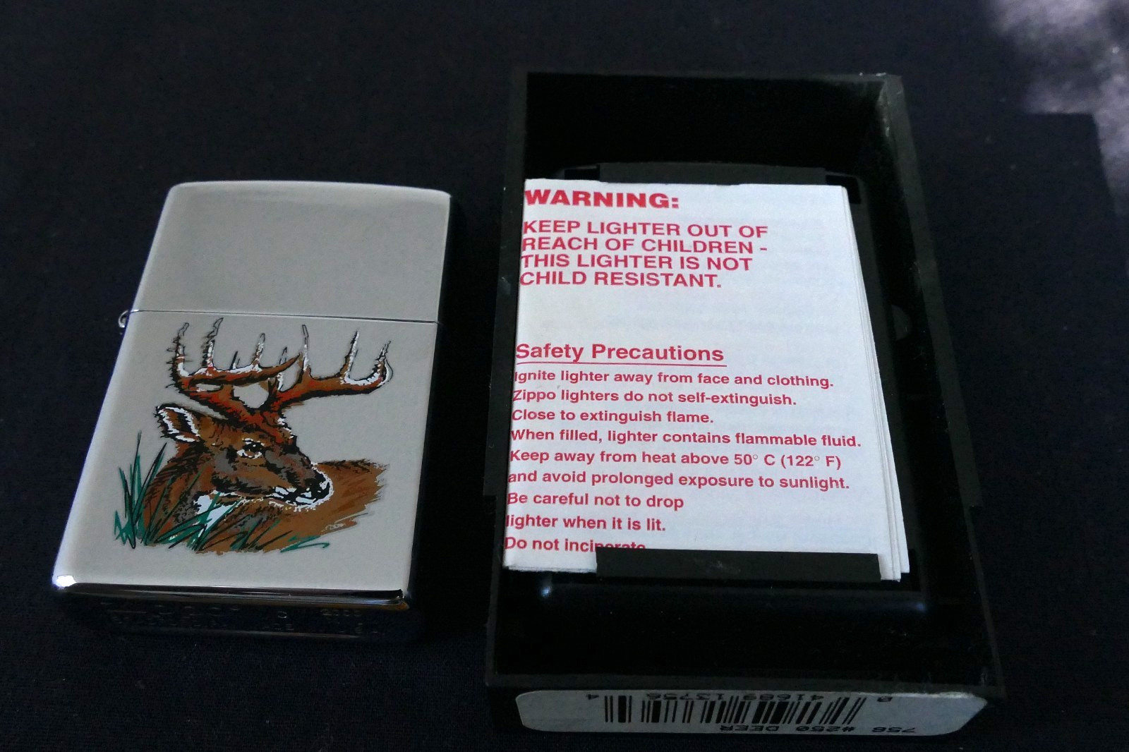 Zippo 10? Point Buck Deer Lighter Never Opened/Fired Mint-In-Box With Paper