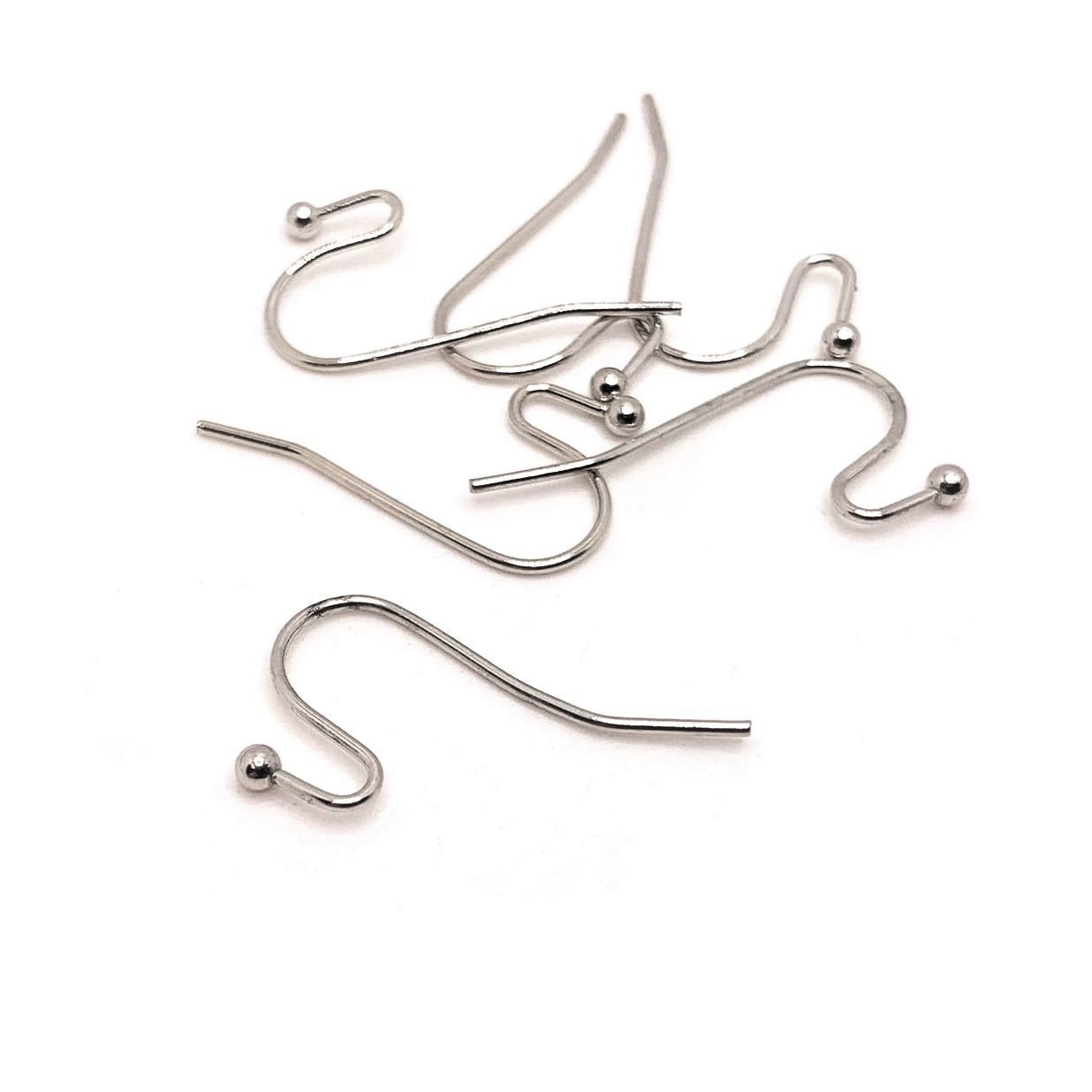 Antique Silver Shepherd Fish Hook Earring Wires, 21x12mm - US Selle