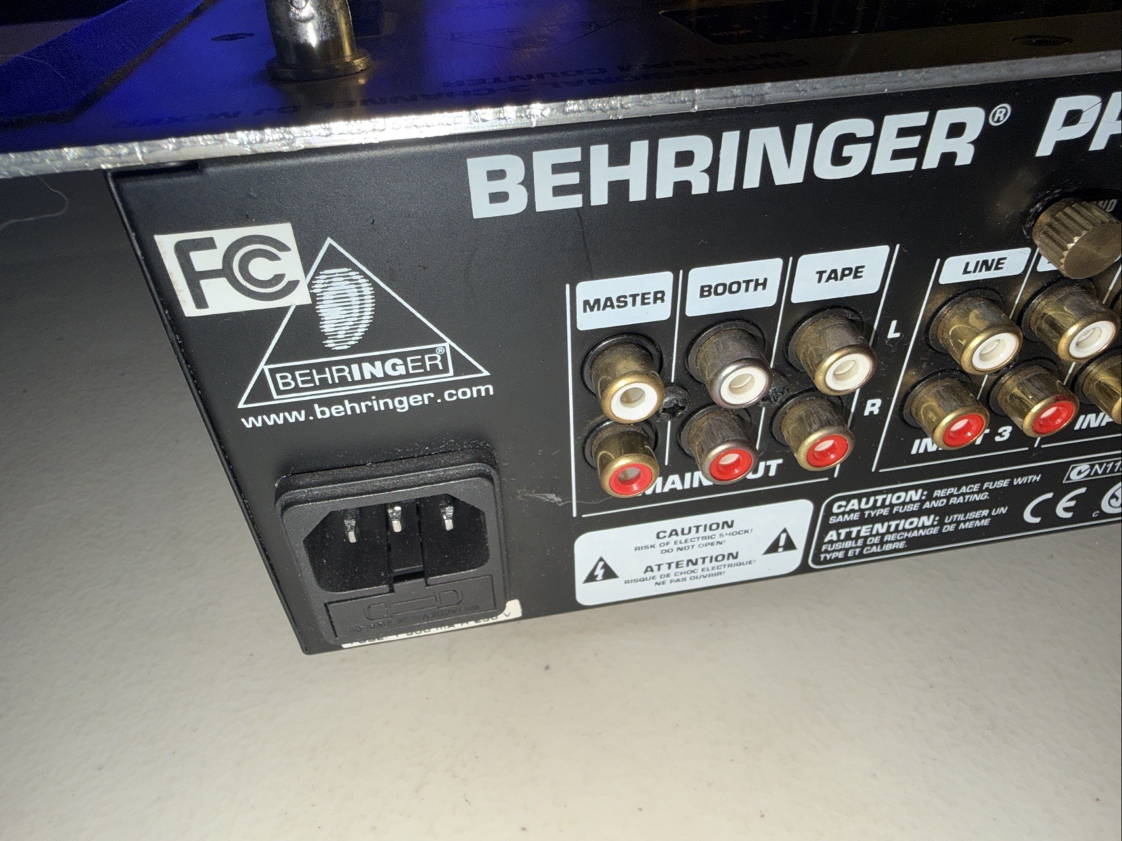 Behringer DX626 Professional 3 Channel DJ Mixer - Untested