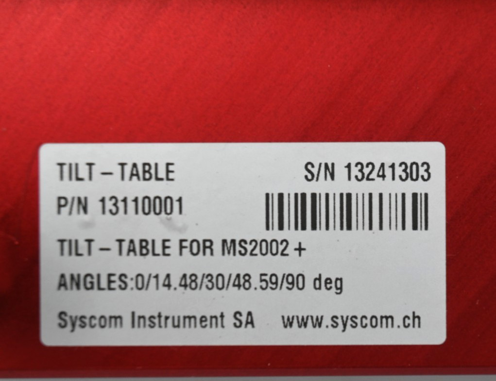 SYSCOM INSTRUMENT SA 13110001 TILT- TABLE FOR MS2002
