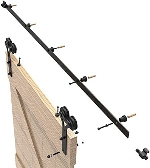 4-20FT Rustic Sliding Barn Wood Door Hardware Track Kit For Single/Double Doors