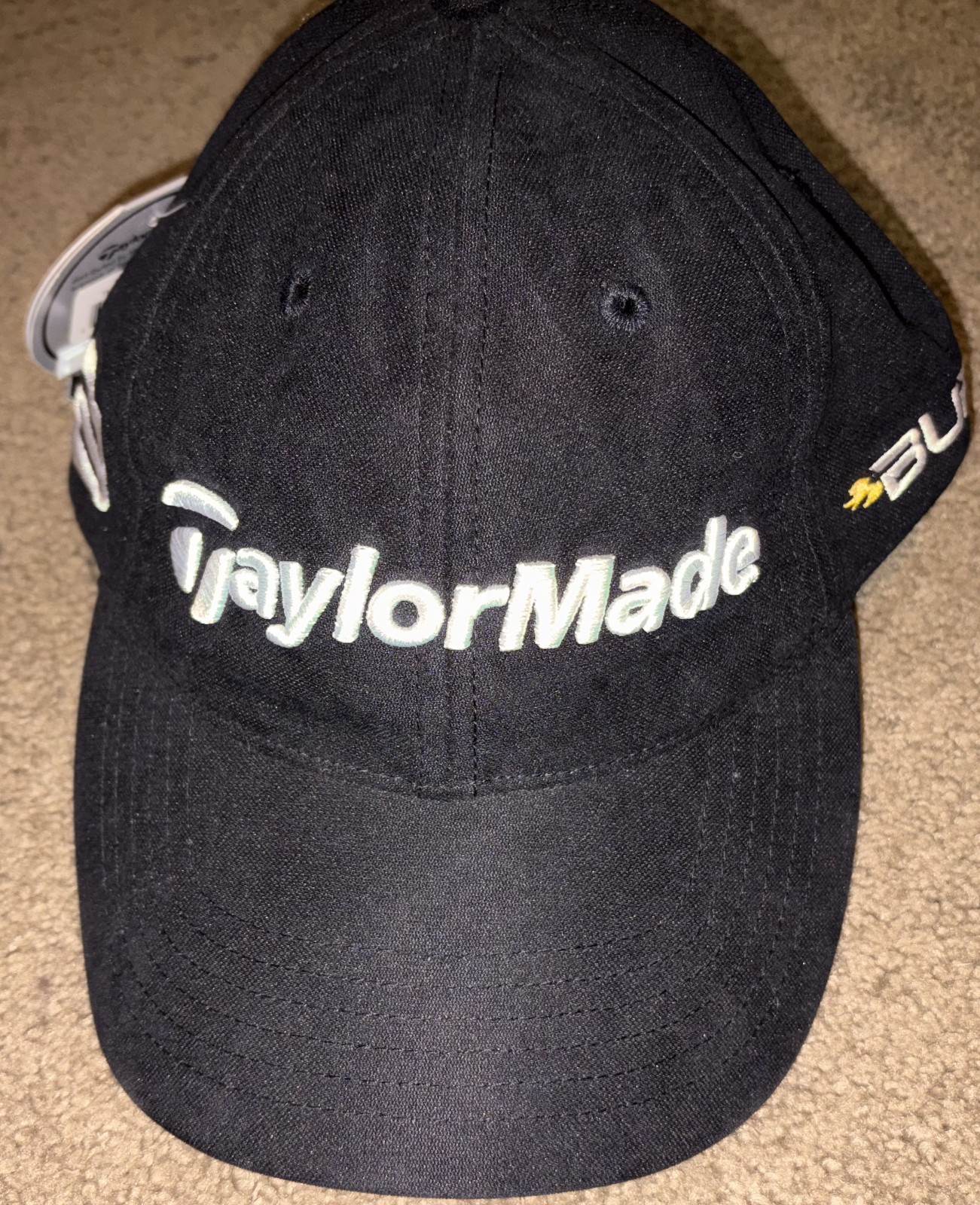 NWT TaylorMade Burner Relaxed Adjustable Golf Baseball Hat Cap - Blackl