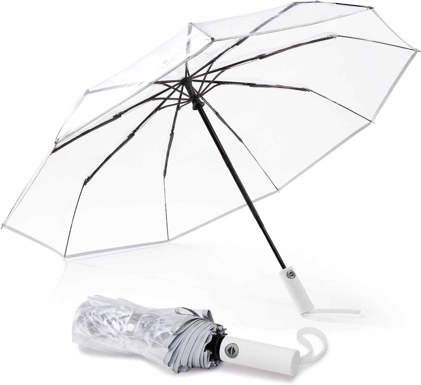 G4Free Clear Umbrella 42 Inch Automatic Open Close Transparent Travel...