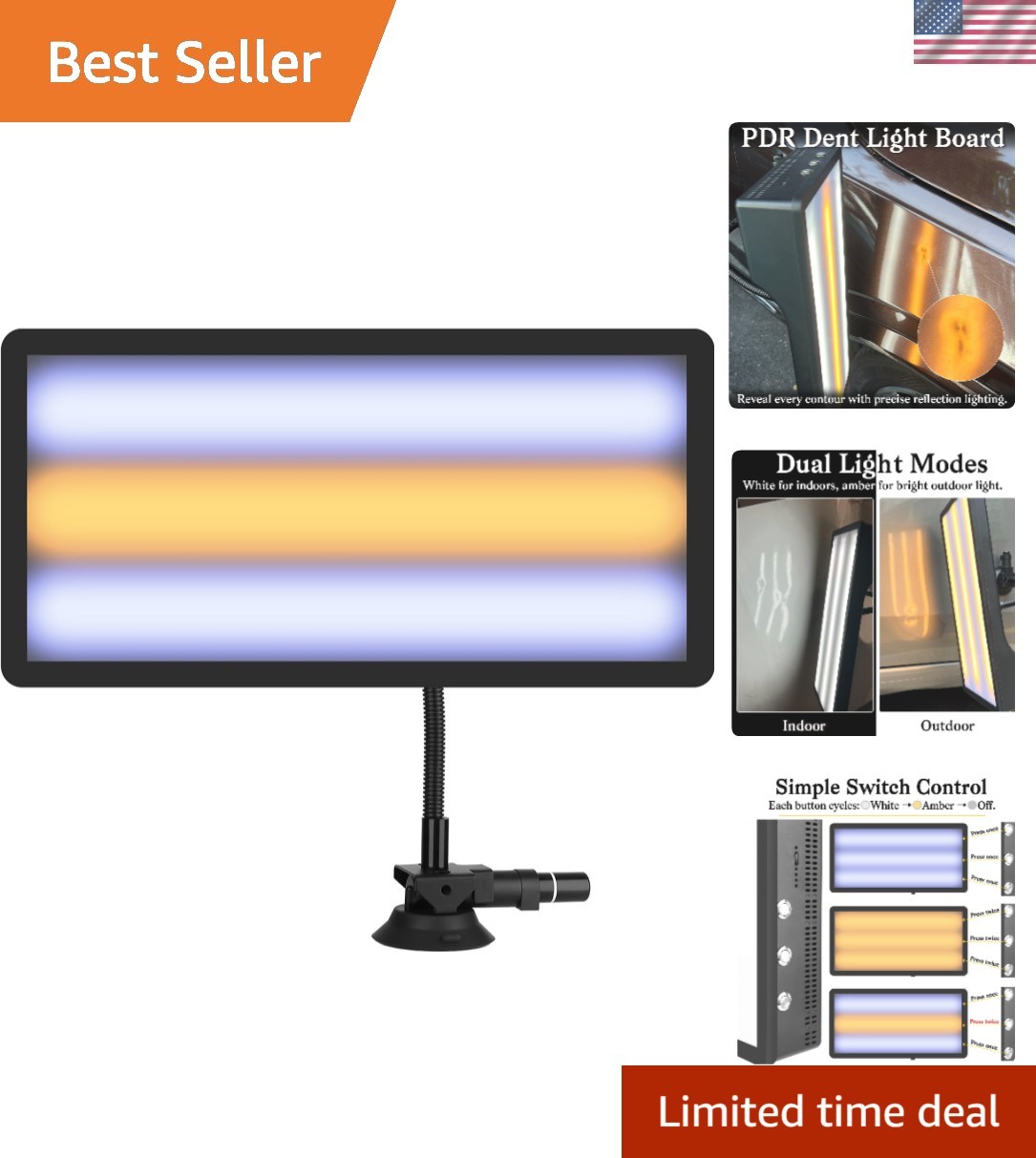 PDR Light Adjustable Illumination Dent Reflector Board AUTOPDR Built-in Battery