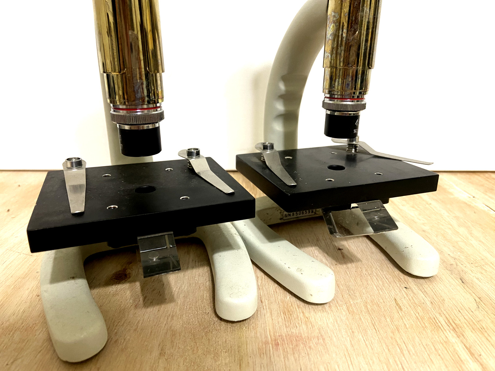 Set of 2 Education Wolfe Microscope Brass Vintage