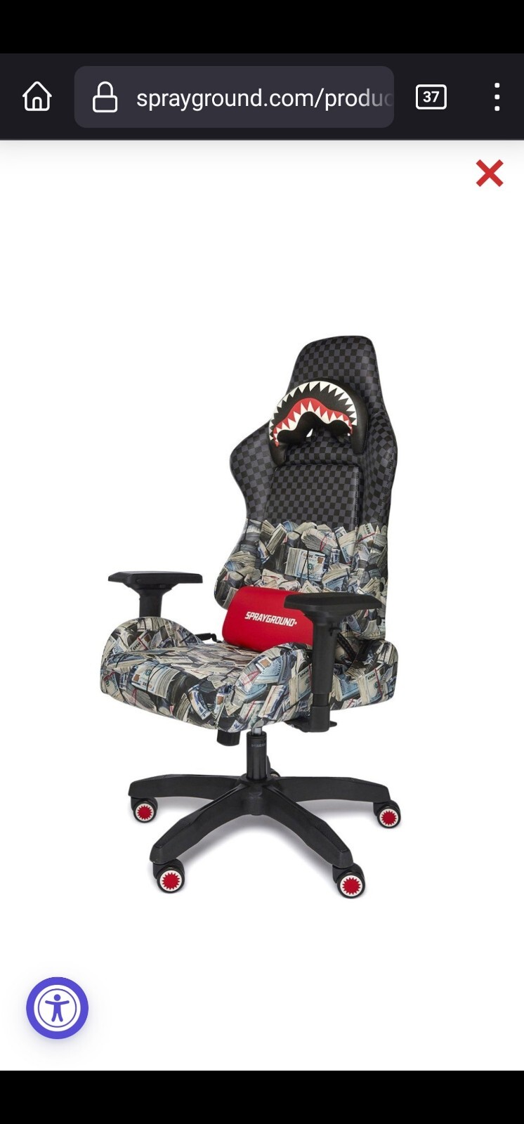 CHECK MONEY GAMING CHAIR - SUPER RARE *Sprayground *