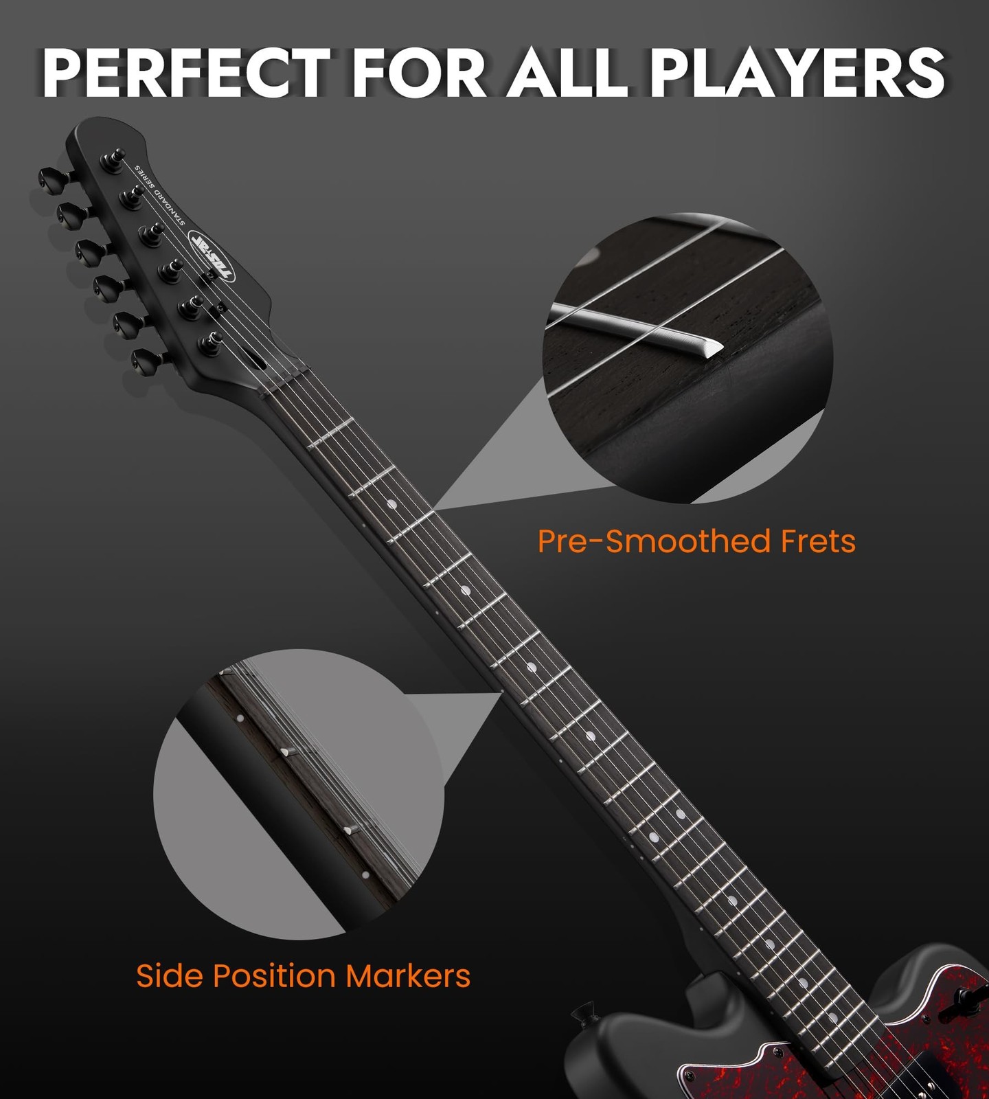 Tostar 39" Solid Body Electric Guitar for Beginner & Intermediate, P90-SBK | ...