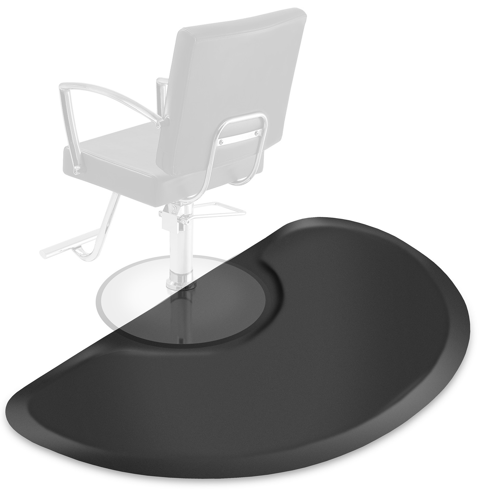 3' x 4' Semi Circle Anti-Fatigue Chair Floor Mat for Salon, 1" Thick