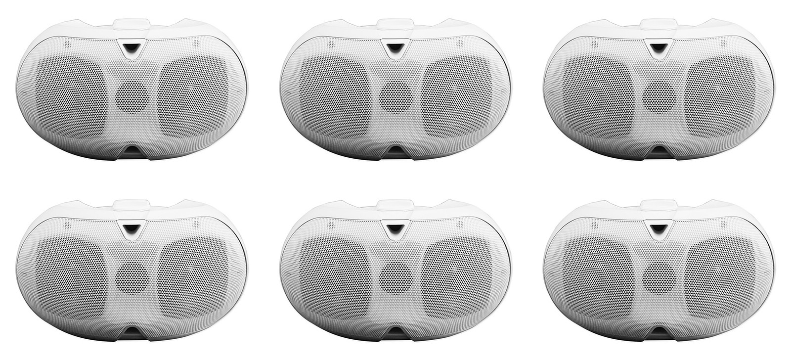 (6) Rockville D4-16 White Dual 4" 16-ohm Swivel Outdoor Home Patio Speakers