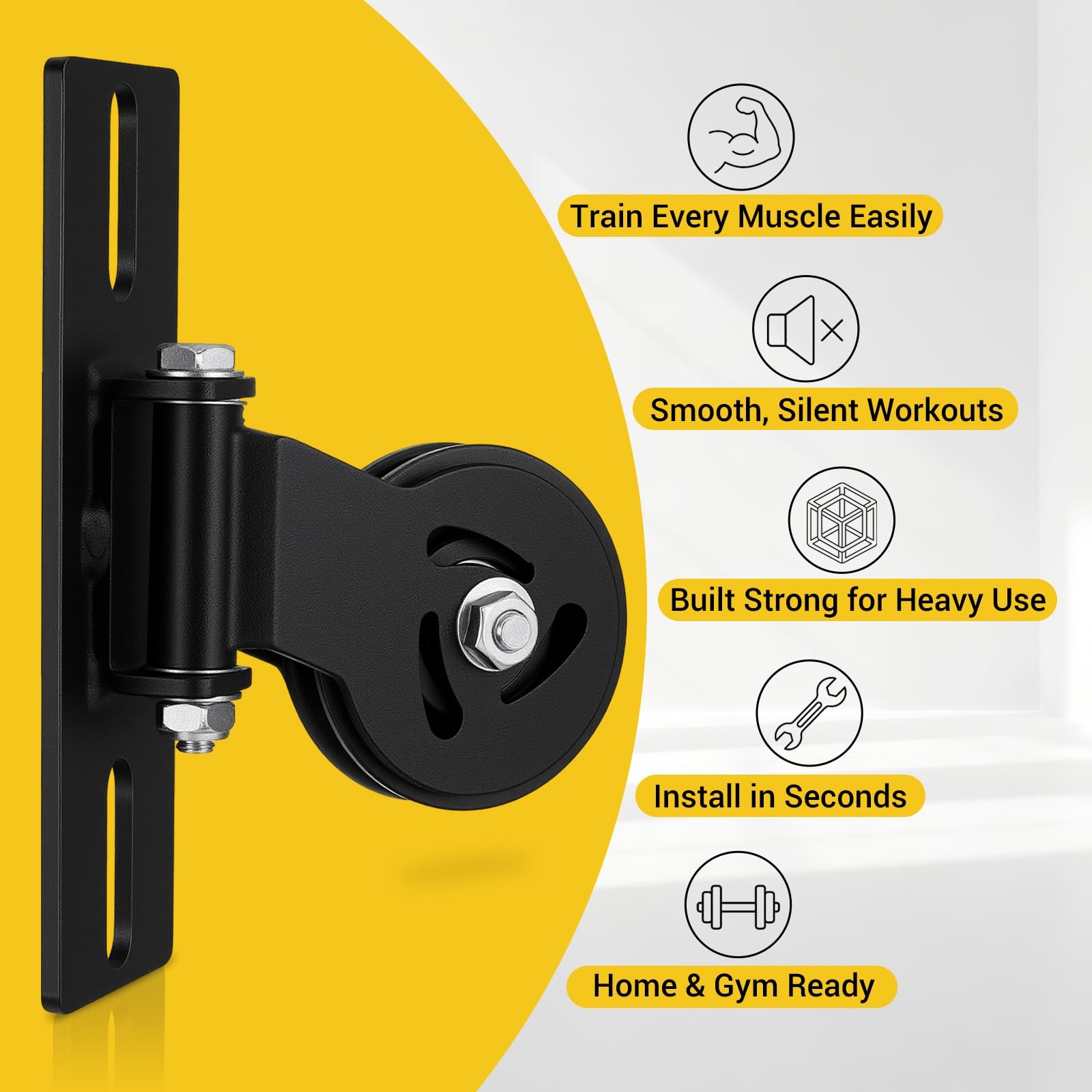 2 Pack Cable Pulley System for Squat Racks Power Rack Pulley Attachment Fits ...