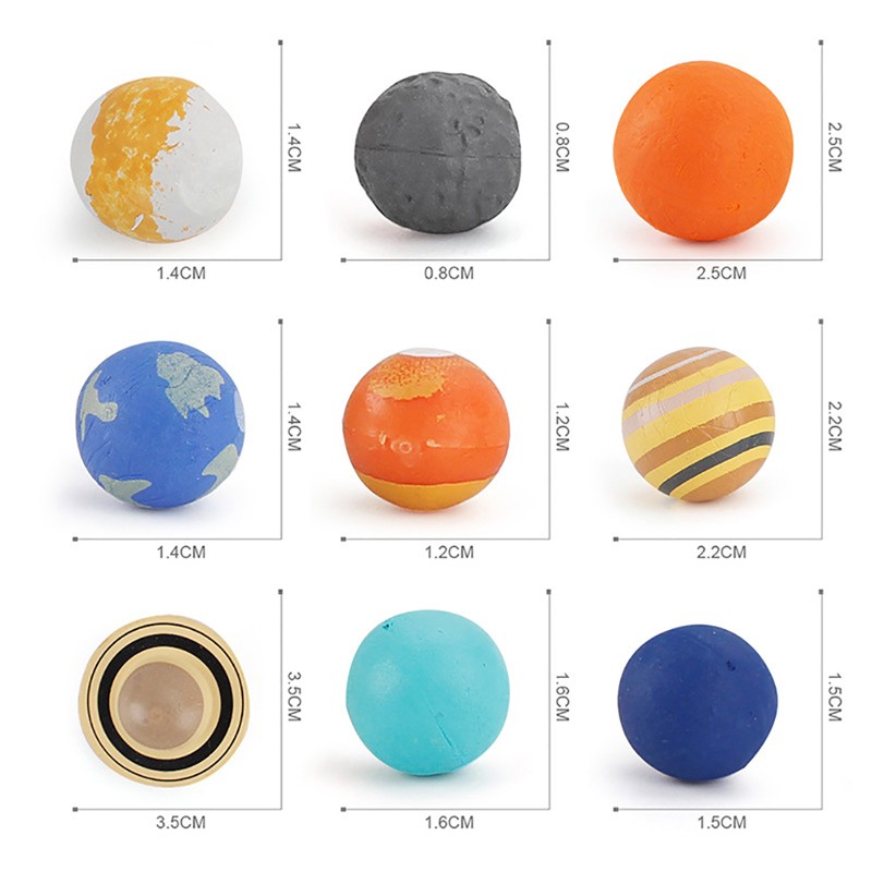 9 Pcs Solar System Plastic Cosmic Planet System Universe Model Educational T'Q6