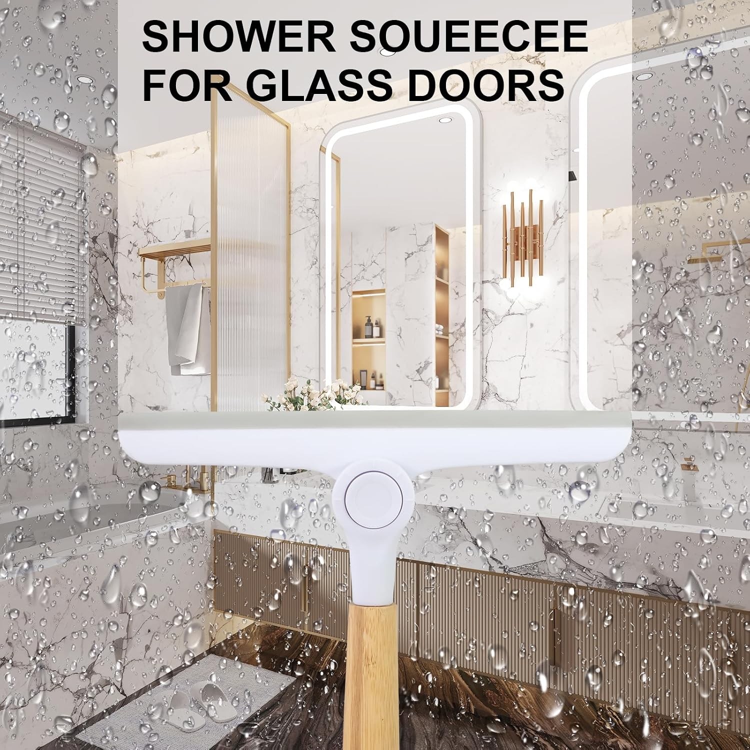 Window Squeegee for Glass Doors，All-Purpose 9.7” Window Cleaning Squeegee,