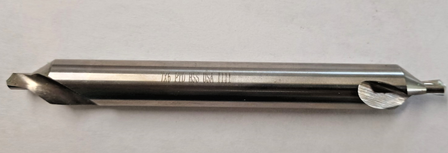 #7 5/8"x6" OAL Combo Drill+Countersink USA HSS