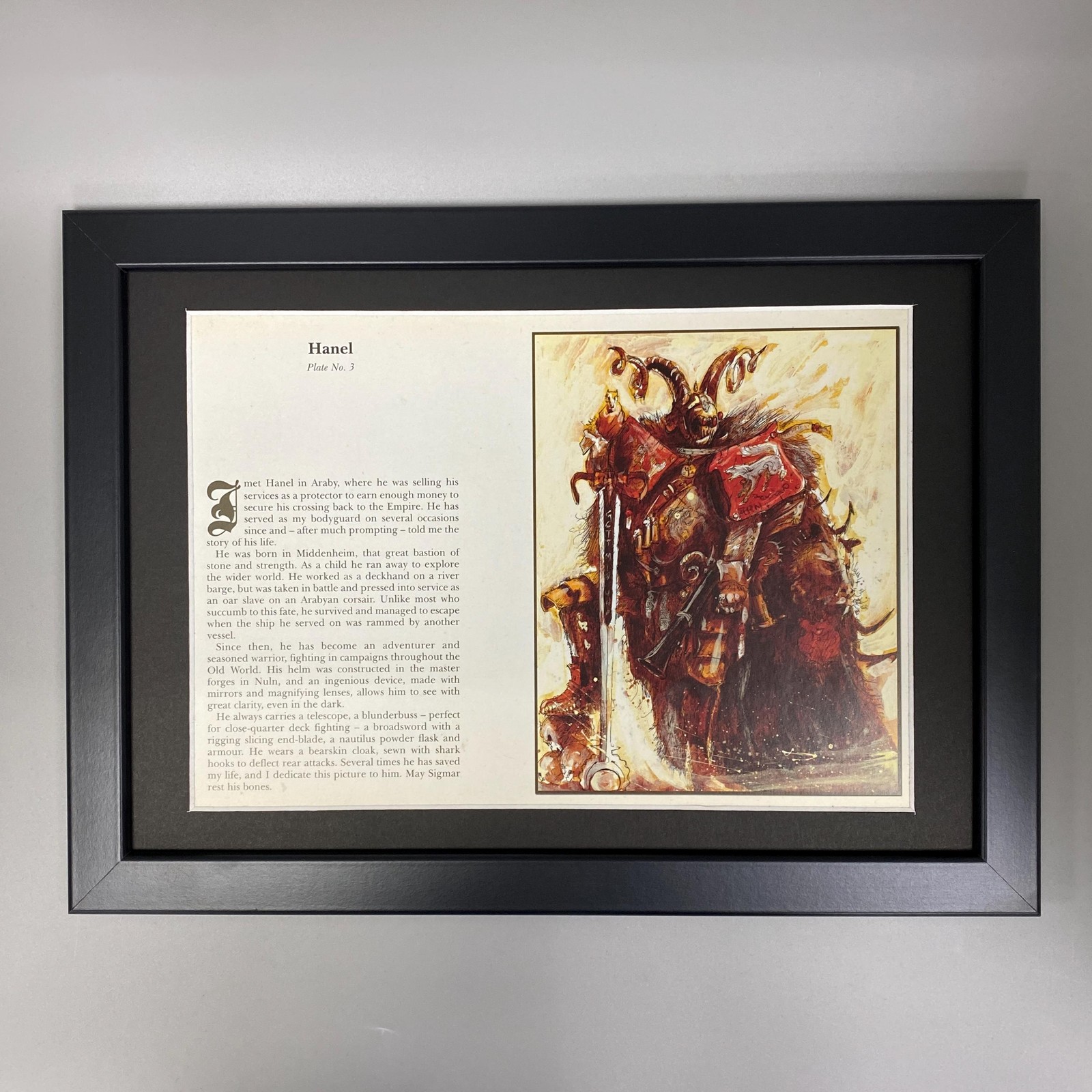 HANEL PLATE 3 FRAMED ART JOHN BLANCHE BLOOD ON THE REIK WARHAMMER THE OLD WORLD