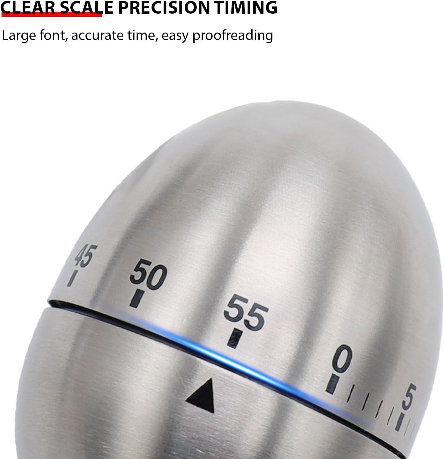 NEW Stainless Steel Creative Mechanical Rotate Timer Egg Shape Manual Countdown