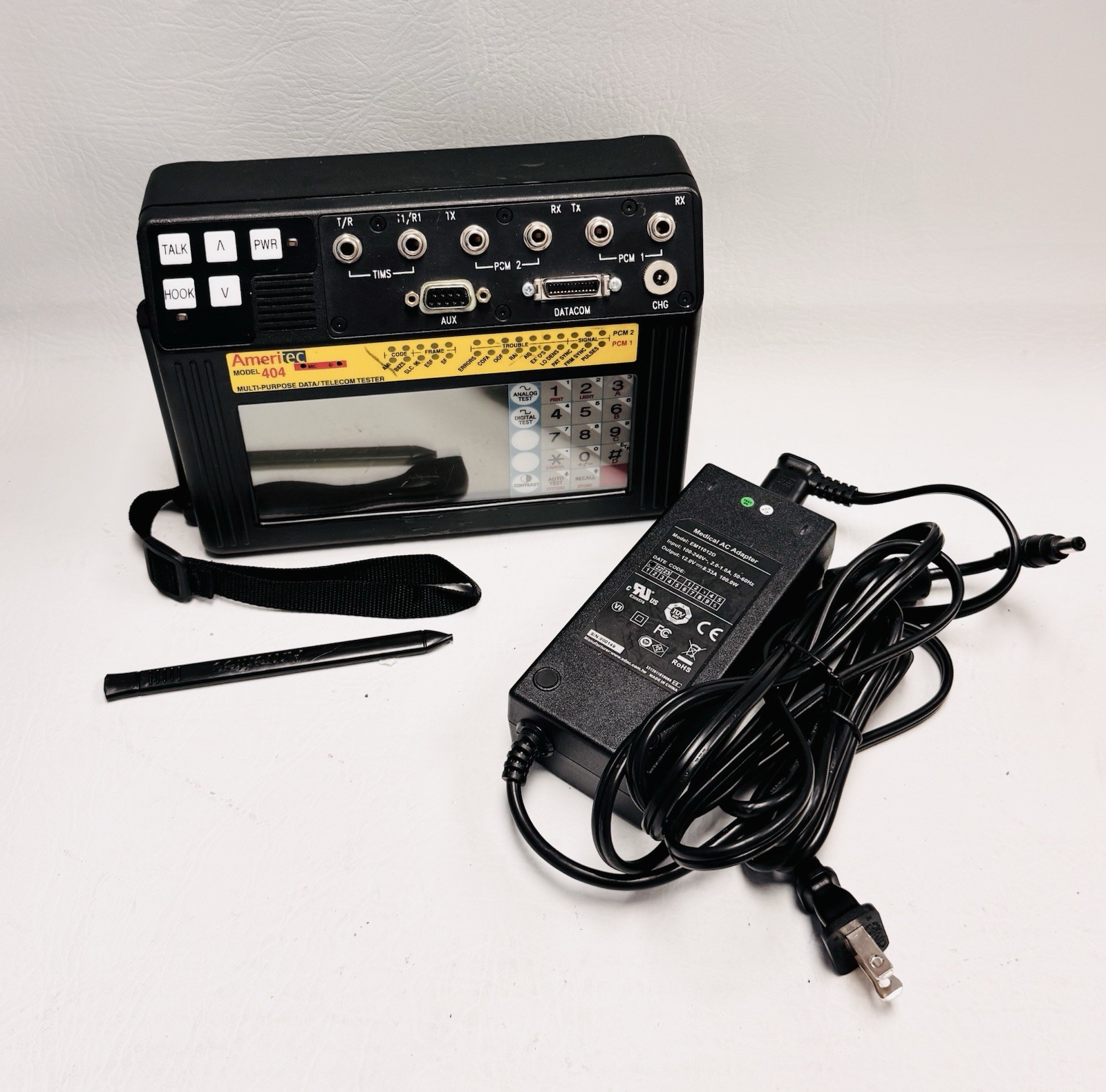 Ameritec 404 Multi-Purpose Data Telecom Tester w/ Ac Adapter + Stylus