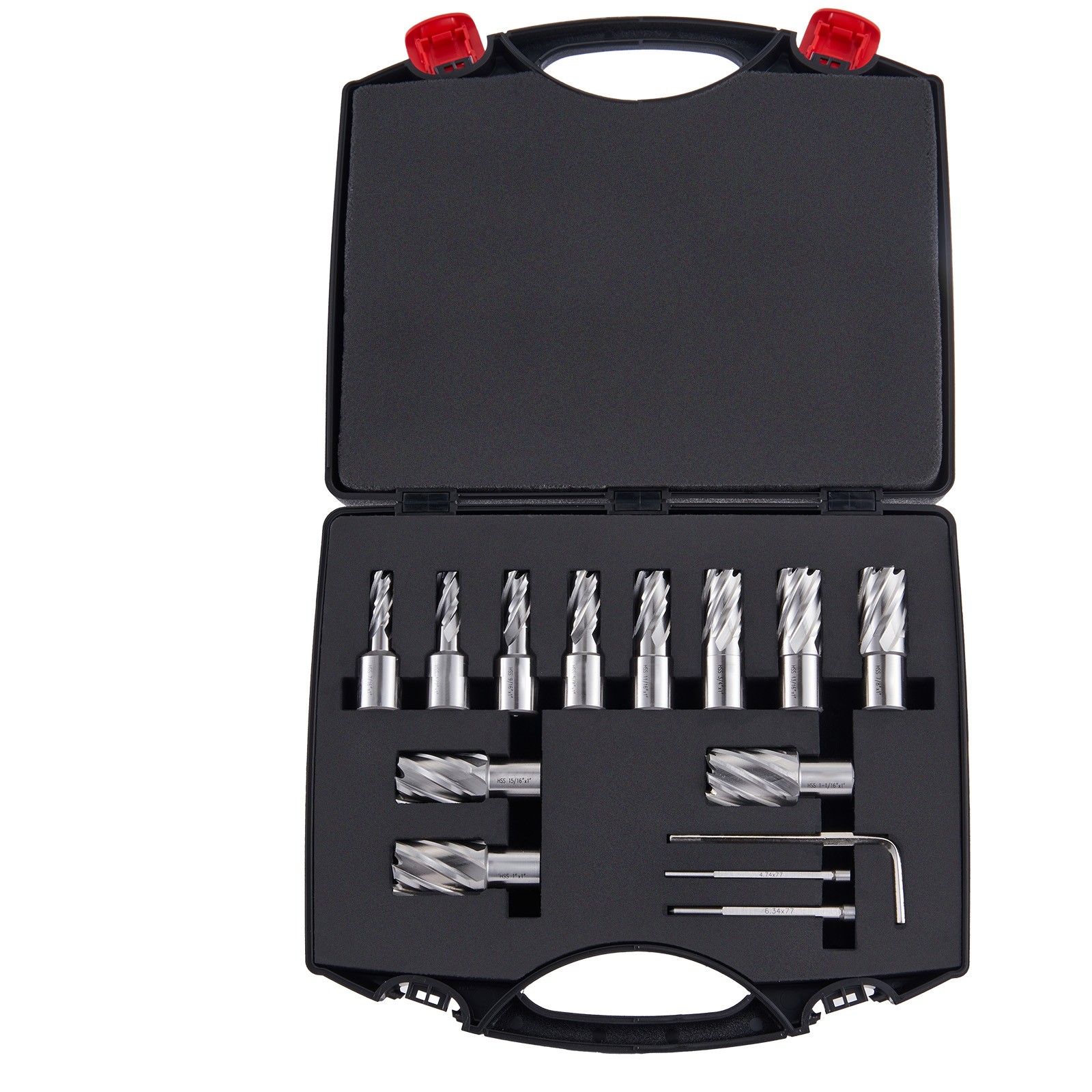 Annular Cutter Set HSS Magnetic Drill Bits 13 PCS Weldon Shank 1" Depth