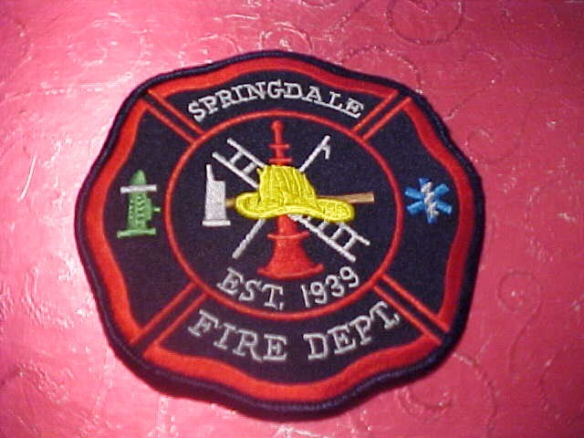 SPRINGDALE OHIO FIRE DEPARTMENT PATCH SHOULDER SIZE UNUSED 4 INCH